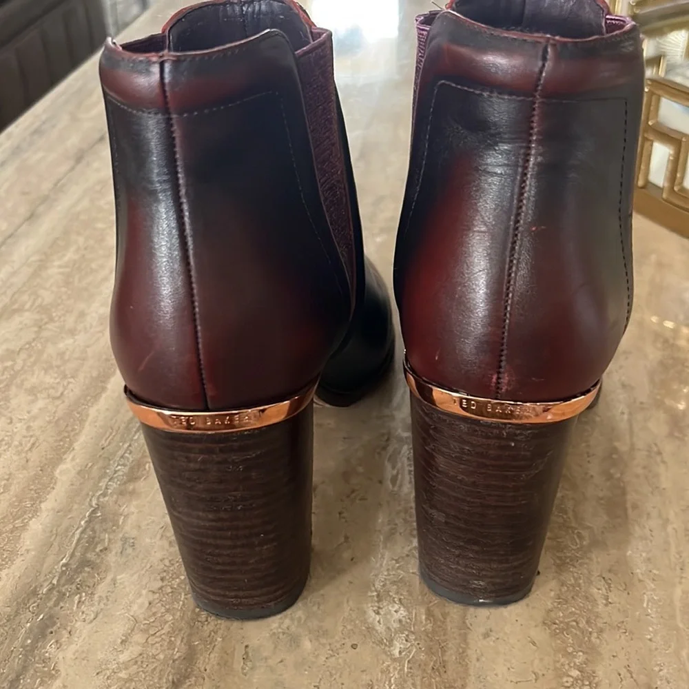 Ted Baker Burgundy Heeled Ankle Boot